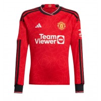 Camiseta Manchester United Donny van de Beek #34 Primera Equipación Replica 2023-24 mangas largas